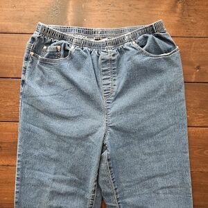 Blue Tradition Country Collection Jean Leggins Size 14 Straight Leg Faux Zipper